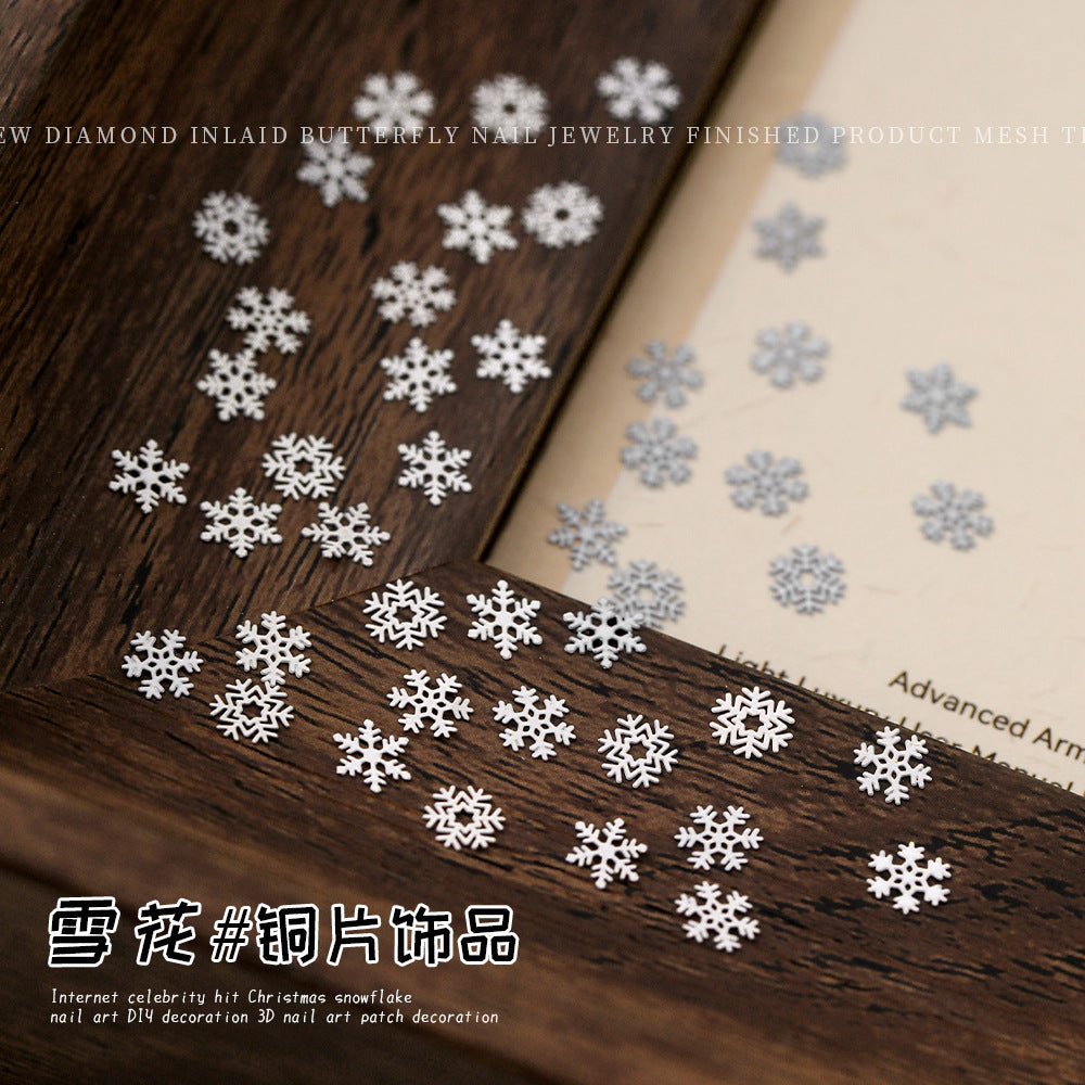 Wholesale Little Ultra-thin Snowflake Copper Flash Snowflake Art Nail